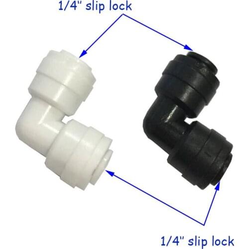 L Type Quick Connecting 90 Degree Butt Quick Connectors Pipe Fittings Low Pressure Slip Lock for 6.35mm 1/4" Hose Fitting