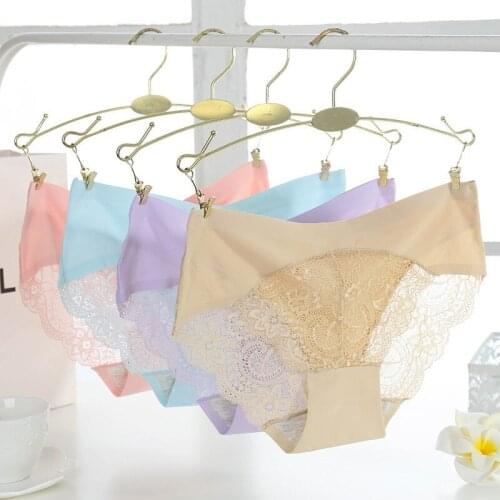 Sexy Lace Panties Pretty Invisible Ladies Breathable Briefs Seamless Patchwork Low-Rise Cute Women Underwear Hot sale 9 colors
