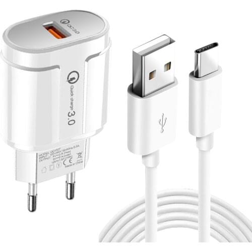 USB C Charger Adapter EU Plug Fast Mobile Phone Charger QC 3.0 For Xiaomi Mi 10T 9T 10 Lite Pro CC9E A2 A3 8 Lite 9 se Max 2 3