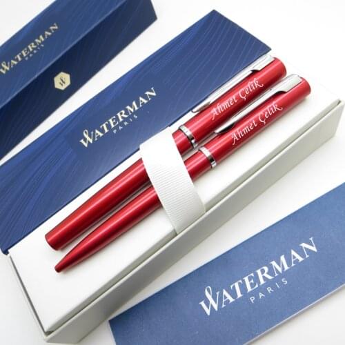 Waterman Allure Red Fountain Pen + Ballpoint Pen Set | İsme Special Pen | Gift Pen