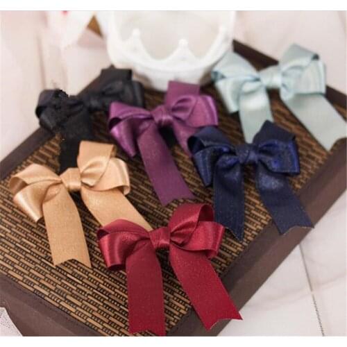 Handmade girl double bowknot Hairpin lolita sweet brooch hair side clip cosplay Accessories B990
