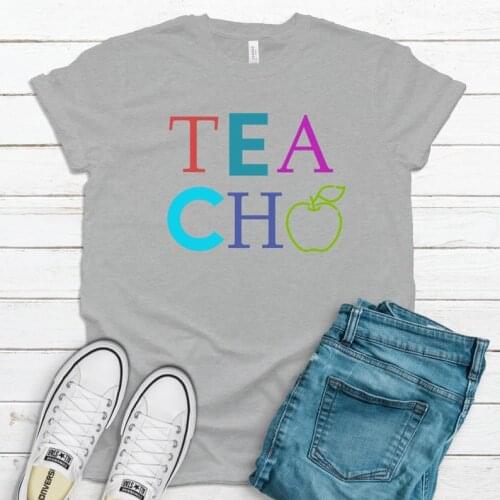 Teacher Teach Shirt Cute for Teachers Gifts Elementary School Fashion 100%Cotton O Neck Female Clothing Plus Size Casual goth