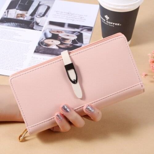 1PC Womens Long Wallet Hardware Snap Card Holder Large-Capacity Zipper Multiple Slots Ladies Clutch PU Leather Coin Purse