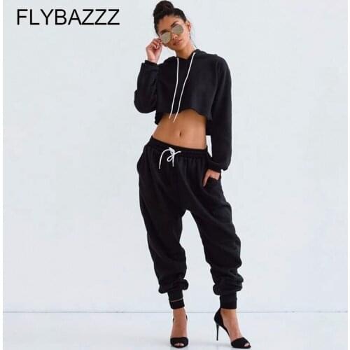 Women Tracksuit Female Long Sleeve Hooded Top Pants Set Yoga Sport Suits Fitness Crop Top Sweatshirt+Sweatpants 2 Pieces Sets