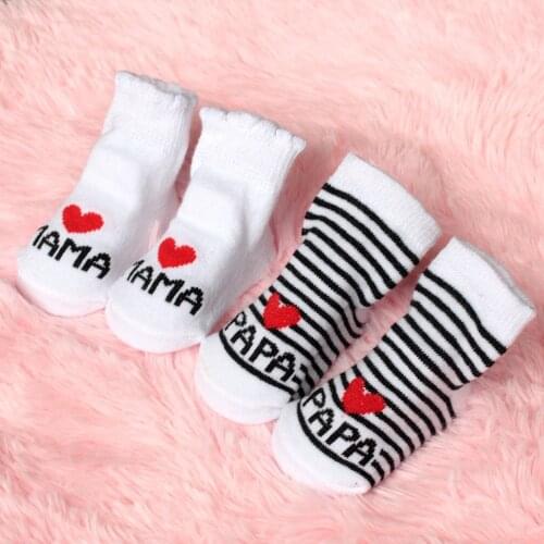 2pair baby socks cotton Infant Boy Girl Slip-resistant Floor Socks Love Mama Papa Letter anti-slip sokken skarpetki calcetines