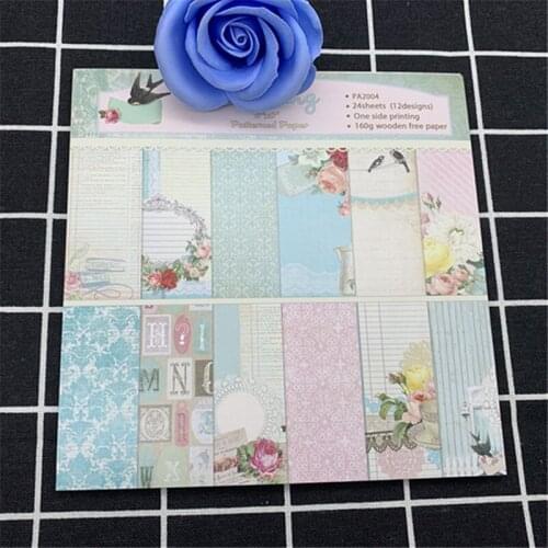 24 pages 6 * 6 swallow bird nest English alphabet background series handmade paper DIY atlas cut book