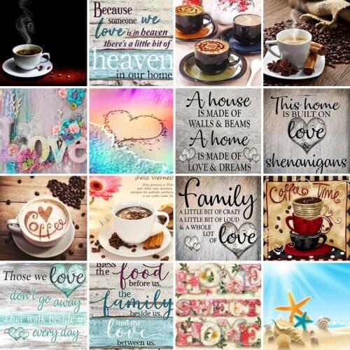 40/45/50/55/60 diamond painting 5D Full Square Diamond embroidery mosaic Cross Stitch coffee DIY home Decoration festival Gift