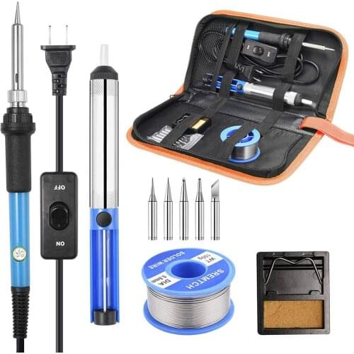 60W 220V 110V Soldering Iron Adjustable Temperature Electric kit Welding Solder Rework Station Heat Pencil Repair Tools
