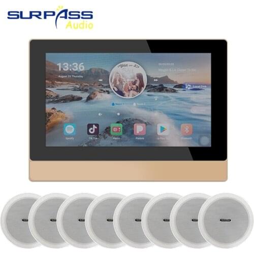 7inch WIFI Amplifier Android 8.1 System 8CH Speaker Output 8x20Watts RMS Amplifier Subwoofer Smart Home Audio System Music Host