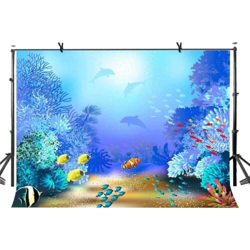 7x5ft Ocean World Backdrop Beautiful and Lovely Underwater World Photography Background and Studio Photography Backdrop Props