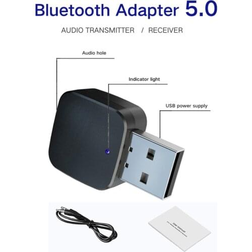 3.5mm Aux cable USB V5.0 Bluetooth Receiver Transmitters Audio Music Stereo adapter Dongle for TV PC Bluetooth Speaker Headphone