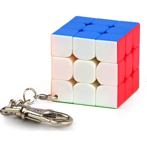 MoYu KeyChain Mofangjiaoshi 3cm 3.5cm Mini 3x3x3 Magic Cube KeyChain Professional Educational toys Key Ring cubo magico Puzzle