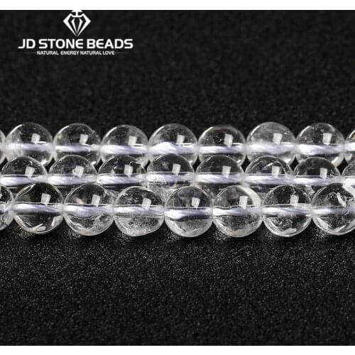 5A Natural Rock Quartz White Quartz Round Loose Beads 4 6 8 10 12mm Pick Size For Fashion Accessories For Jewelry Making