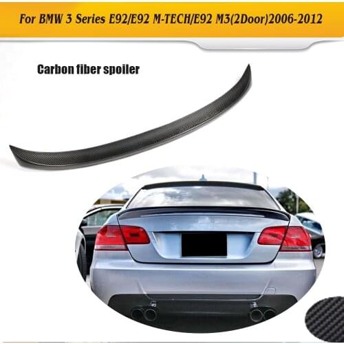 For 3 Series Carbon Fiber Rear Trunk Boot Lip Spoiler Wings for BMW E92 Coupe 2007-2013