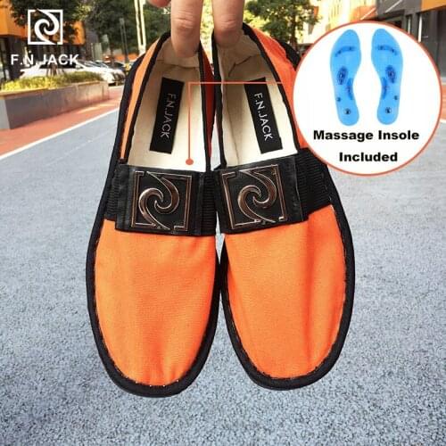 F.N.JACK Espadrill Massage Insole Mens Flats Canvas Smart Casual Rubber Sole Solid Sapato masculino tenis Masculino adulto