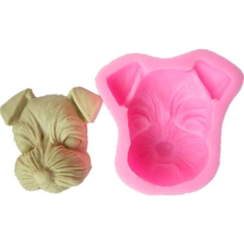 DIY Soap Mold 3D Mini Dog Head Gypsum Aroma Decorating Silicone Mould Candle Crafts Candy Making Tools Cake Silicone Molds