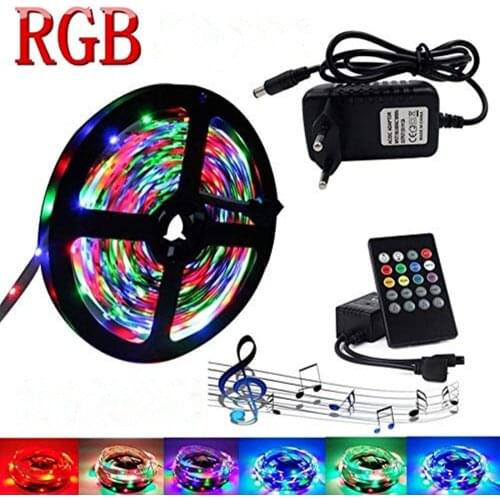 Goolook RGB LED Strip Light 5050 SMD 5m 10m Led Light Tape Waterproof RGB diode LED Ribbon Music IR Controller + Power Supply