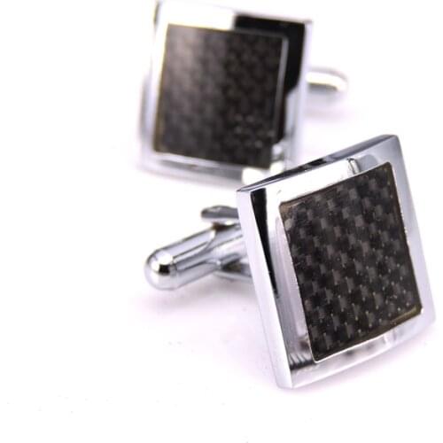 HYX Fashion Cufflink 1 Pair Stainless Steel Silvery Square Vintage Mens Wedding Gift Classical Grid Cuff Links Free Shipping