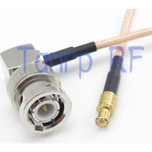 50CM Pigtail coaxial jumper cable RG316 extension cord 20in BNC male plug right angle to MCX male RF adapter connector