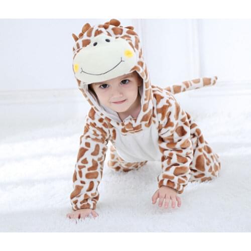 Umorden Infant Toddler Cartoon Animal Giraffe Costume Kigurumi for Baby Boys Girls Bodysuit Jumpsuit Onesie Flannel Comfortable
