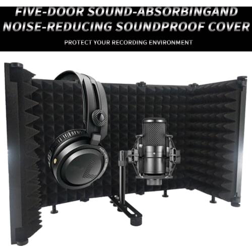 Condenser microphone recording studio five-door soundproof cover microphone blowout screen, blowout net, noise reduction board