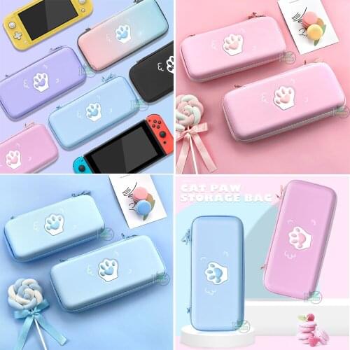 Colorful Cat Paw Switch Storage Bag Silicone Hard Cover Shell Waterproof Box NS Lite Game Case For Nintendo Switch Accessories