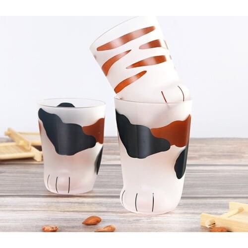 Creative Cat Claw Cup Coffee Mug Frosted Glass Tumbler Drinkware Breakfast Milk Tea Juice Household Office Cups Tiger Paws Mug