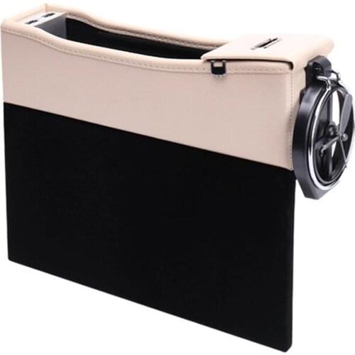 Multifunction Car Driver Seat Side Pocket Storage Box Car Seat Filler Gap Organizer With 2 USB Charging Ports