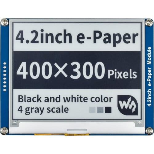 4.2inch e-Paper Module,SPI Interface,400x300,low power,wide viewing angle,Good choice for shelf label, industrial instrument etc