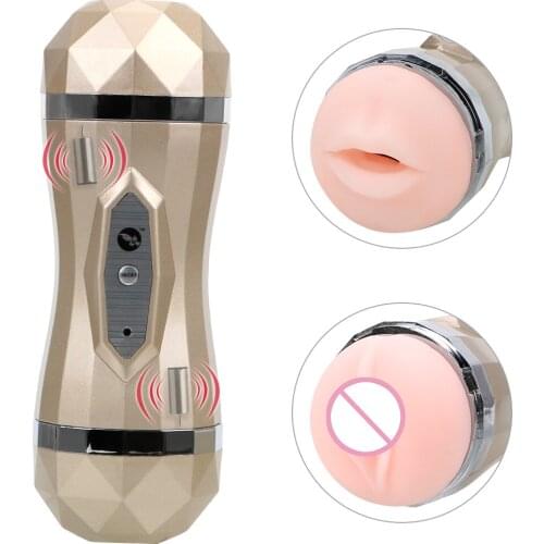 Male Masturbator Vibrator Voice Interaction Deep Throat Pussy Mouth Masturbation Cup Real Vagina for Men Sex Toys for Adult