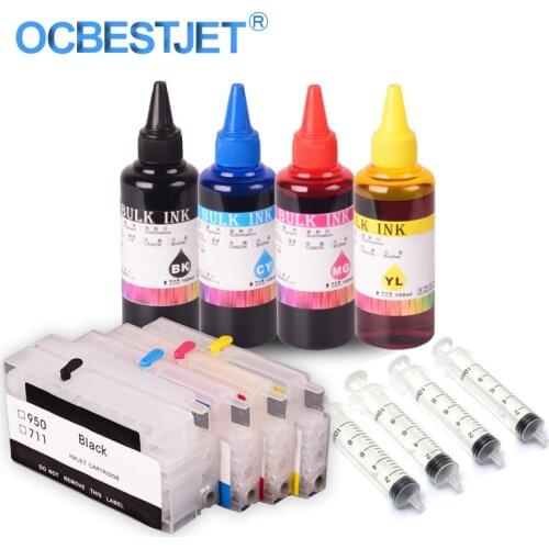 950 951 950XL 951XL Refill Ink Kit For HP 8100 8600 8610 8620 251dw 276dw Inkjet Printer Ink Cartridge With Auto-Reset Chips