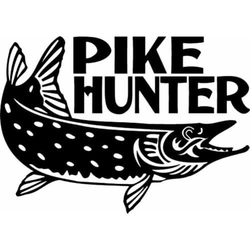 Parker Hunter Fishing Decal Fashion Car Decoration Personality PVC Car Window Waterproof Sticker Black/White, 16cm*12cm