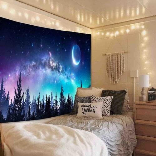2021 Moon And Night Sky Tapestry Wall Hanging Home Wall Art Hippie Large Size Tapestry For Livingroom Bedroom College Dorm Decor