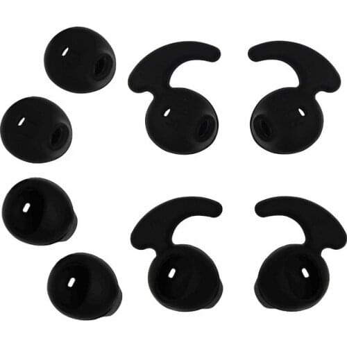 New 4 Pair Black Anti-Slip Silicone Replacement Ear buds Tips for Galaxy S7edge S7 S6 Level U EO-BG920 Earphone