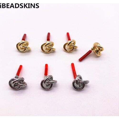 New arrival! 13X13mm 100pcs/lot zinc alloy twist-shape Stud earring/earrings accessories/Earring parts/hand Made for Jewelry DIY