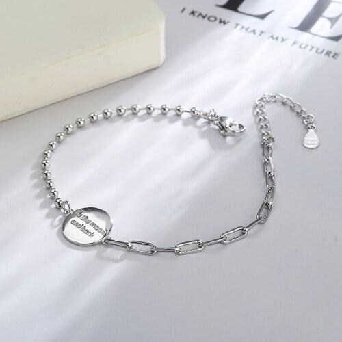 Letter Round Brand Chain Charm Bracelet For Women Adjustable Original Vintage Punk Fashion Girlfriends Femme Jewelry BOYULIGE
