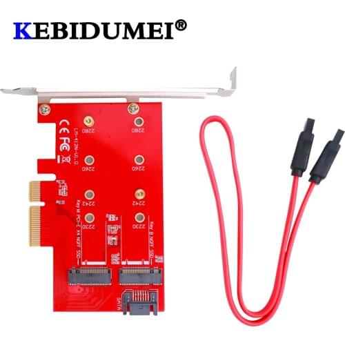 Portable NGFF TO PCIE X4 Adapter M Key And B Key SATA Port Expansion Card Support PCI Express 3.0 2230 2242 2260 2280 Size M2