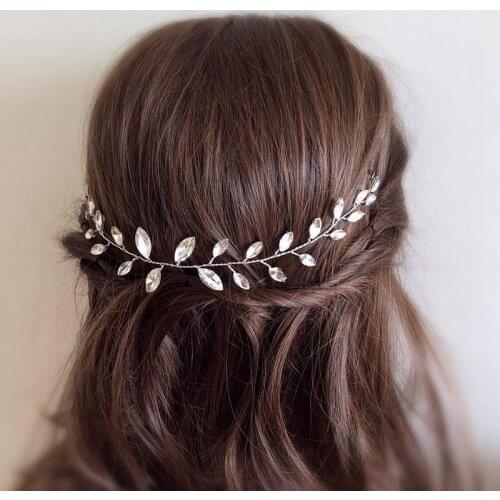 Handmade Crystal Wedding Headband for Bride Bridesmaids Hair Accessories Bridal Hairbands Head Jewelry for Woman