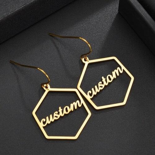 Simple Geometric Custom Name Earring Personalized Star Letter Zodiac Anime Various Graphics Customied Dangle Earring Studs