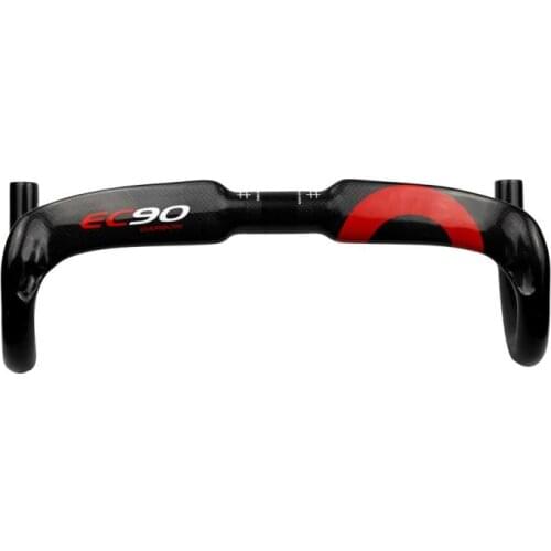 EC90 Road Bicycle Handlebar 31.8mm 3K Carbon Fibre Road Bike Handlebar Bicycle Racing Drop Bar 400/420/440mm Red Internal Cable