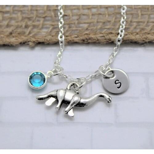 Dinosaur Necklace for Women or Kids Personalized Dinosaur Pendant Silver Dinosaurs Jewelry Dinosaur Lover Gift for Kids Birthday