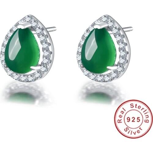 BeBe Kitty 2018 Hot Fashion 100% Real 925 Silver Genium Natural Stone Stud Earrings Birthday Gift Jewelry Accessories