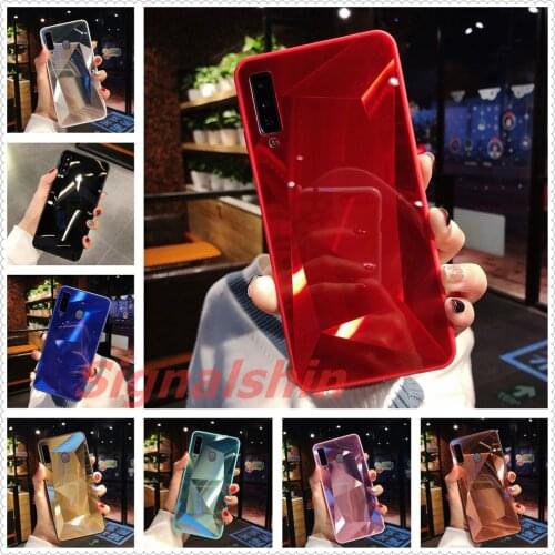 Signalshin For Samsung S20 S10 S9 S8 edge lite Note 10 Fashion 3D Diamond Glossy Full Protective Back Cover Diamond Aurora Case