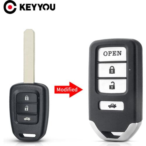KEYYOU Folding Car Key Case For Honda FIT XRV VEZEL CITY JAZZ CIVIC HRV Fob 2/3 Buttons Modified Filp Remote Key Shell