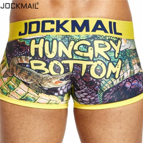 JOCKMAIL Sexy Men Underwear Boxer playful printed Gay Underwear calzoncillos hombre Male Panties Cueca boxer men underpants Hot