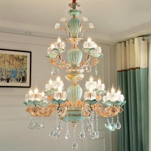 Home Decoration Ceramic Chandelier lighting For Living Room Foyer hotel light Luxury Led Chandeliers ceiling Chinese lighting