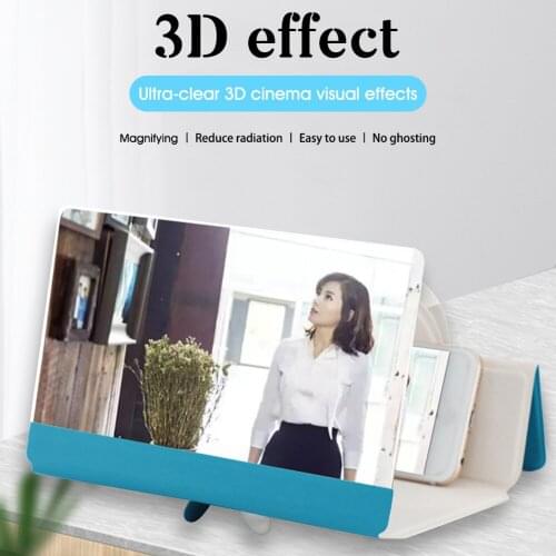 8 Inches Screen Magnifier 3D HD Phone Screen Magnifying Glass with 2-6 Times Enlarger Zooms Folding Phone Holder