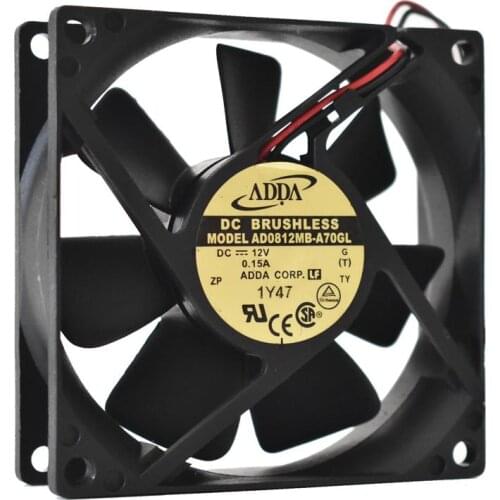 AD0812MB-A70GL New 8cm Computer Cooling Fan 80mm 12V 80X80X25mm 0.15A Dual Ball Bearing