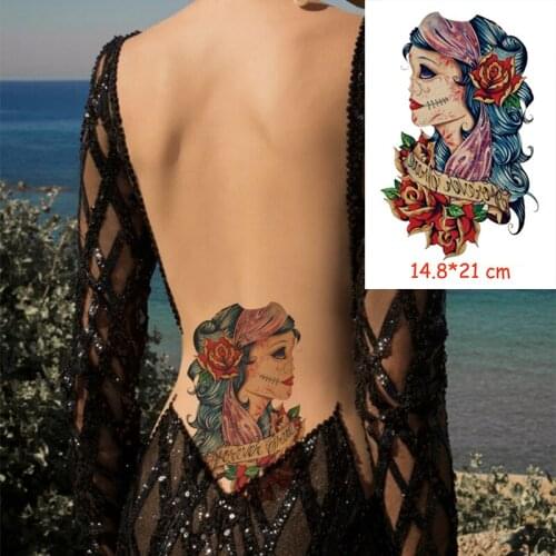 Waterproof Temporary Tattoo Sticker scar girl rose flower tatoo water transfer fake tattoos flash tatto Woman Man lady