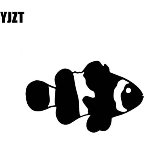 YJZT 12cm*7.3cm Cartoon Cute CLOWNFISH Vinyl Car-styling Car Window Sticker Decals Black Silver C11-0081